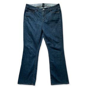 Calvin Klein Shape Jean Women 16W x 32 Blue Dark Denim Stretch Straight Bootcut